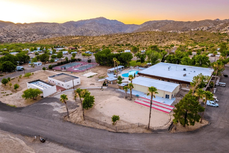 Aerial view of the Main Area at Deanza Springs Aerial view of the Main Area at Deanza Springs